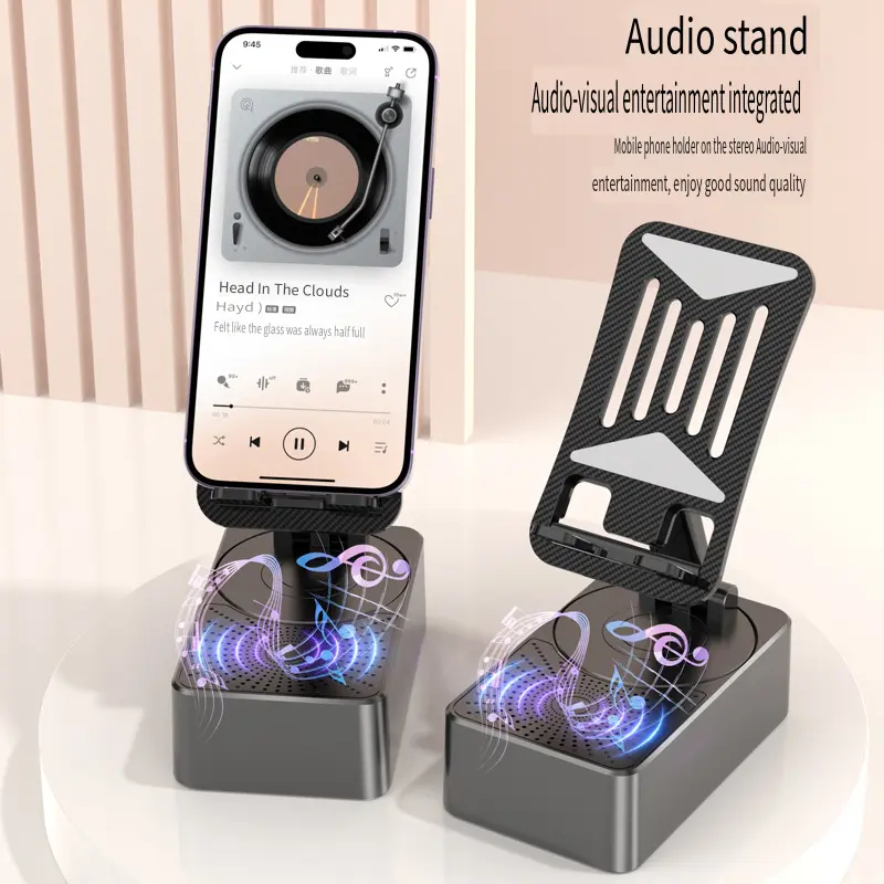 Giá Chân Đế Điện Thoại Di Động 2 Trong 1 Đa Chức Năng, F18, Loa Âm Thanh Bluetooth, Thích Hợp Cho Máy Tính Để Bàn Và Máy Tính Bảng, Hỗ Trợ Phụ Kiện