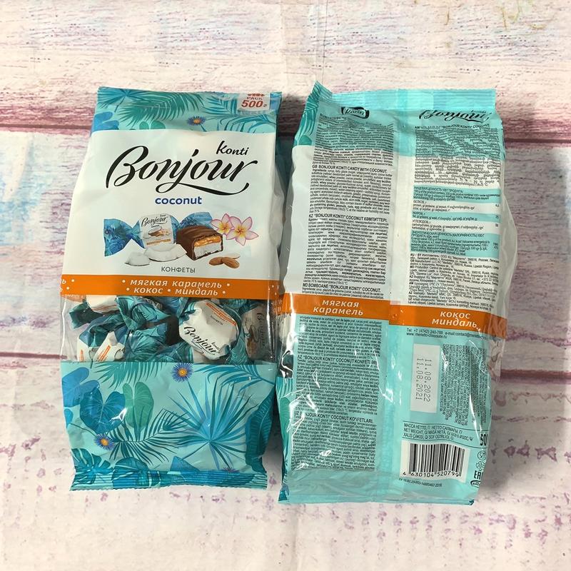 Kẹo Socola Dừa Bonjour Konti Hàng Nga 500g Vị Hạnh Nhân Mix Caramen Hòa Quyện Vị Dừa Thơm Ngon. Thức Ăn Snack