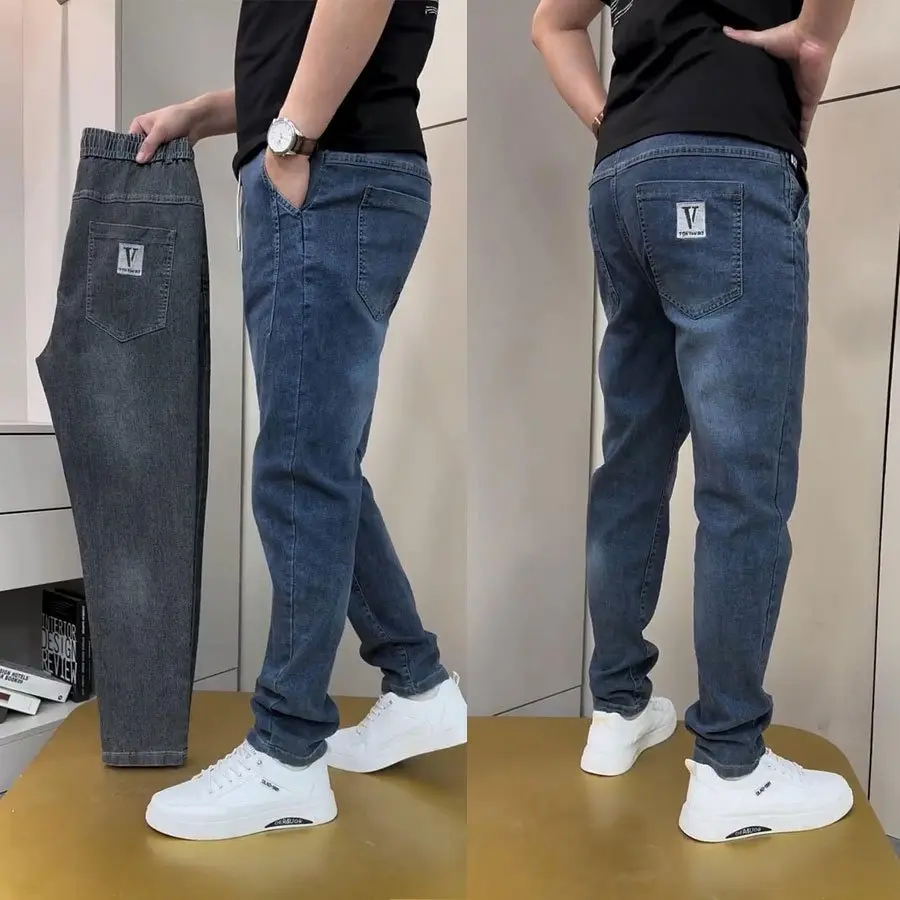 Quần jeans  nam dáng dài ống vừa vặn Cạp chun .M2