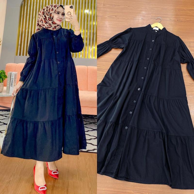 Product Introduction of M889# Factory Direct Muslim Long-Sleeved Cotton Dress Women's Arabic Robe Southeast Indonesia Dress 10