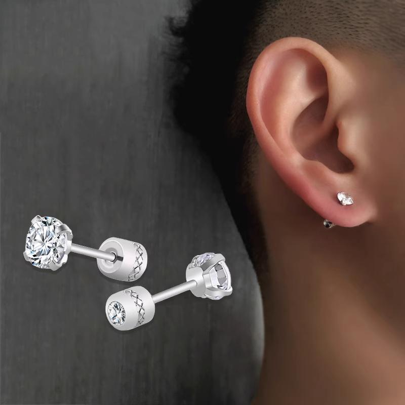 Product Introduction of Bông Tai Đinh tán Zircon Dát Bốn Chấu, Chất Liệu Thép Titan, Thiết Kế Đặc Biệt Cho Bé Trai, Cao Cấp, Phong Cách Ryouta Miyagi Cùng Phong Cách, Bông Tai Thời Trang Nam 0