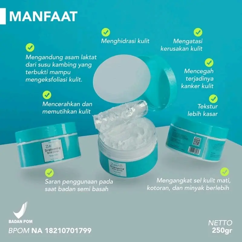 SKINCARE ZZJK BODY SCRUB ZAM2JK Pemutih dan pemghilang Bintik