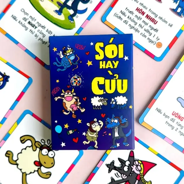 Bộ bài Sói hay Cừu drinkinggame bạn bè boardgame nhậu uống rượu bia nhiều thử thách trò chơi vui nhộn Thẻ Bài Cards