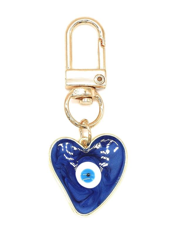 Evil Eye Design Heart Shaped Pendant, Fashionable Pendant for Women & Men, Trendy All-match & Exquisite Jewelry for Birthday Gift 0