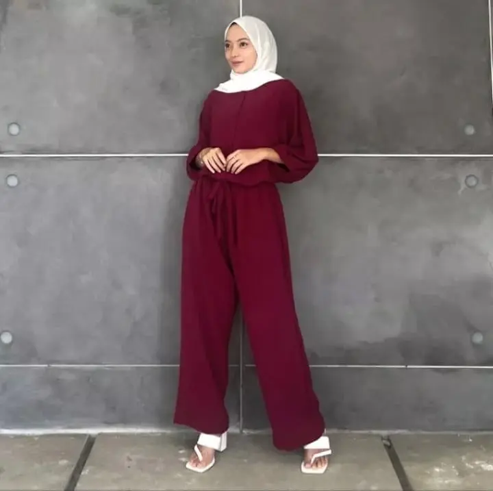 SETELAN VIRAL BAHAN CRINGKLE AIR FLOW // SETCEL // SETELAN BAJU CELANA WANITA // JUMBO // STANDAR // ONE SIZE Polos airflow muslim Nyaman Crinkle Panjang Atasan Kancing 1