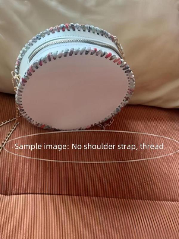 Women's Solid Color Bag Kniting Kit, Including Round Plate & Zipper & Chain Strap & Accessories, Bag Accessories for Diy Bag Making 7