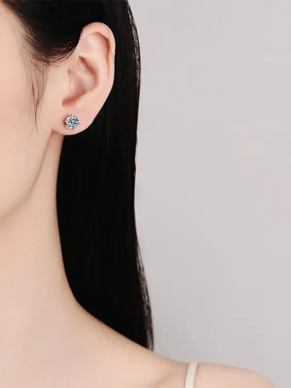 S925 Sterling Silver Artificial Moissanite Earrings, Elegant Accessory for Women & Girls, Trendy All-match & Exquisite Accessory for Birthday Gift 4