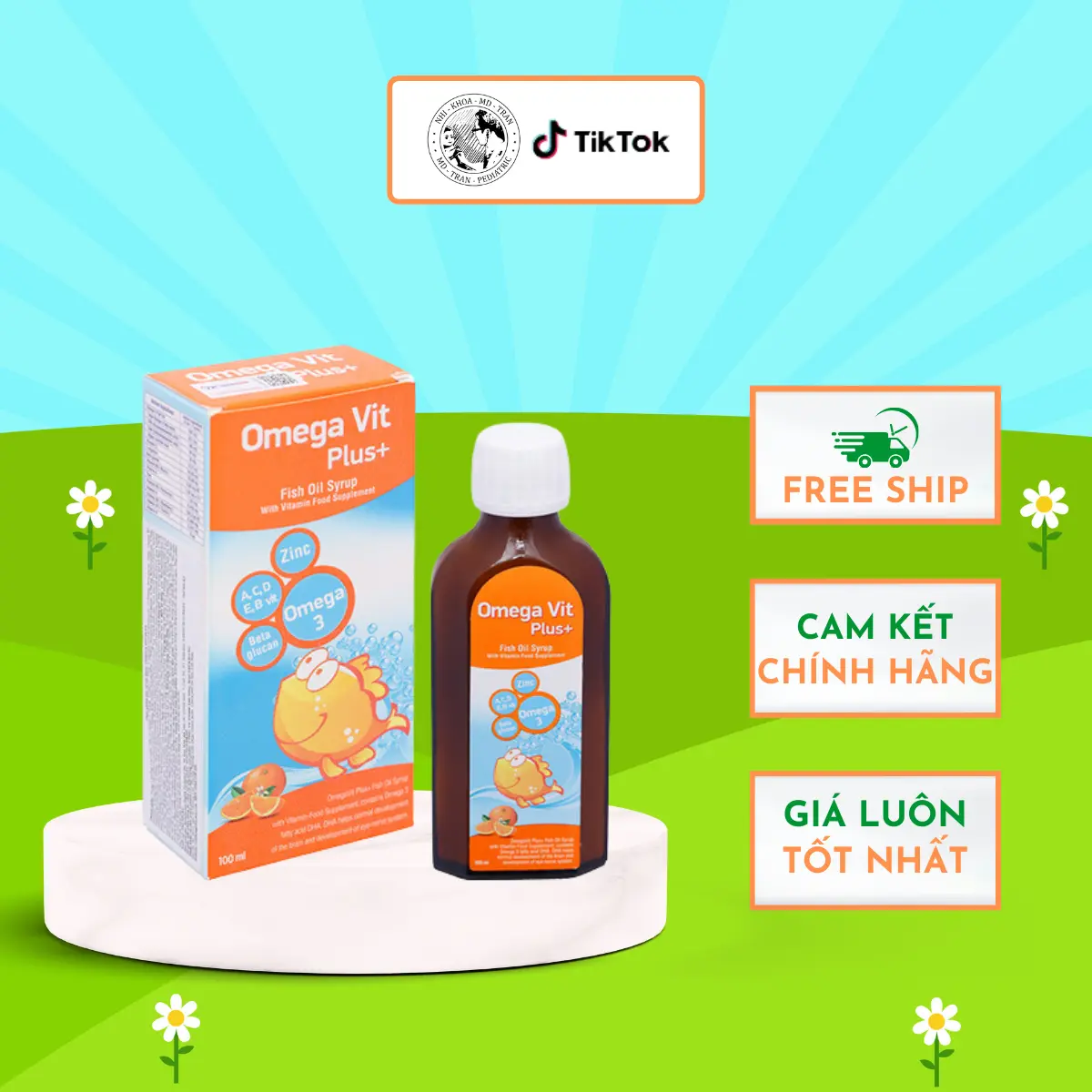 SIRO OMEGA VIT PLUS + VỊ CAM 100ML OMEGA 3 DHA PHỐI HỢP VITAMIN KHOÁNG CHẤT VÀ ACID BÉO TĂNG CƯỜNG SỨC ĐỀ KHÁNG KHÔNG LO ỐM VẶT TỐT CHO NÃO BỘ VÀ MẮT