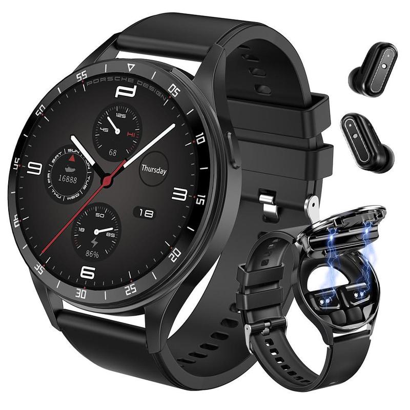 Product Introduction of Multifunctional Smart Watch, 1 Count Fashionable Watch with Earphone, Long Standby Sports Watch with Weather Forcast, Music Control for Women & Men 0