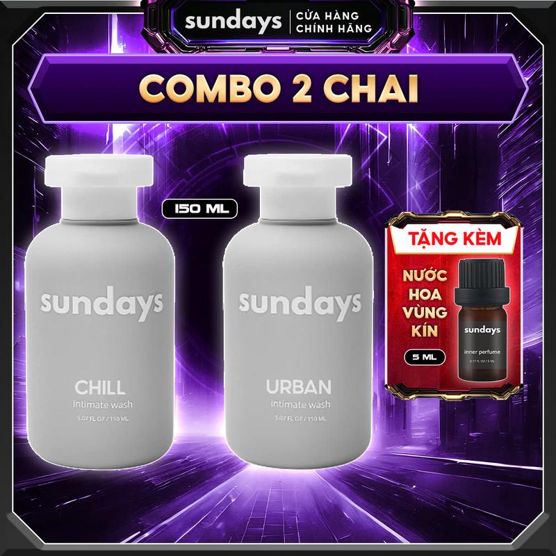 [Combo Tặng Quà] Dung Dịch Vệ Sinh Nam Sundays 150ml hương Sauvage, làm sạch hương nước hoa, loại mùi vùng kín và dưỡng da