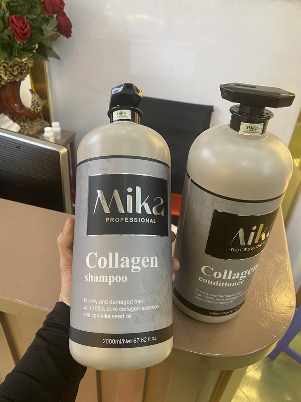  4000ml Cặp Dầu Gội Xả Collagen MIKA 2000ml chai 