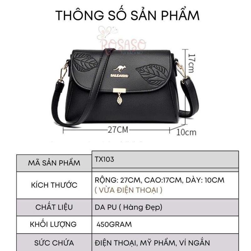 Túi Công Sở Nữ,Đeo Chéo ,Đeo Vai ,Đi Làm ,Đi Chơi ,Đi Tiệc Da Mềm Nhiều Ngăn Phụ Kiện Con Chuột-CH98 2