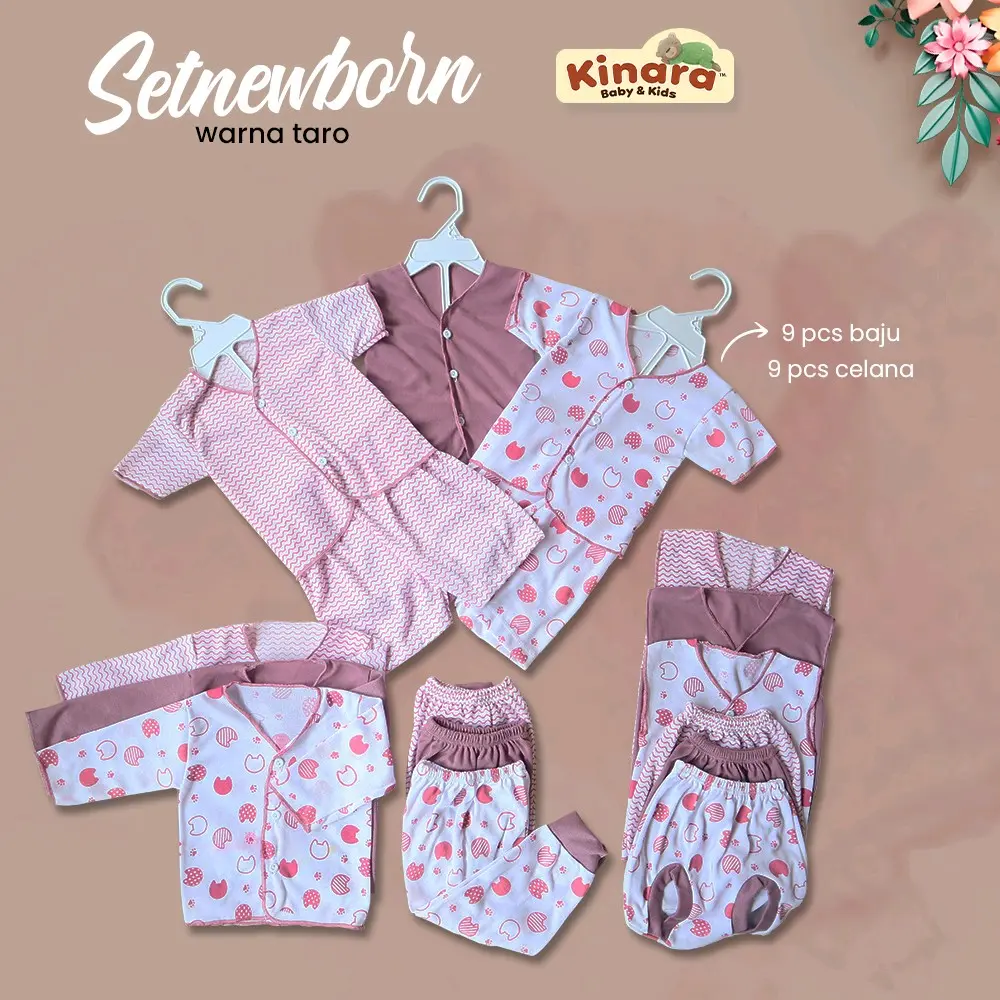 Set 18 Pcs Setelan Newborn Katun Lembut Bayi Baru lahir Cewek Cowok