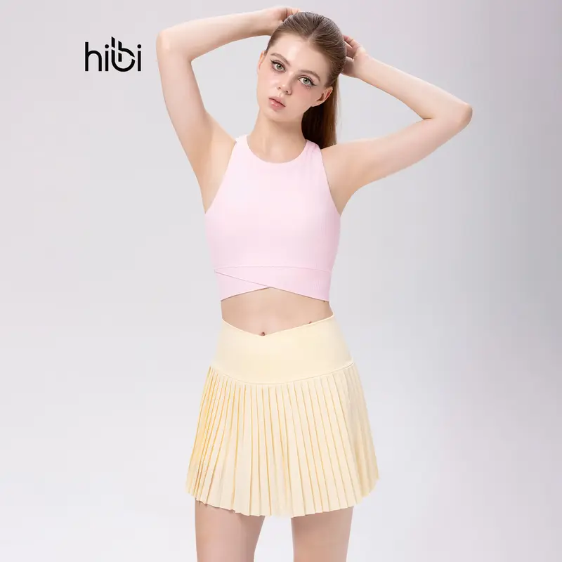 Chân Váy Thể Thao Hibi Sports SK004, Kiểu Lưng Chéo Xếp Ly, Chất Vải Xi x Lu Fabric Cao Cấp Phù Hợp Tập Pickleball, Tennis, Cầu Lông Và Yoga Nghệ Thuật 2