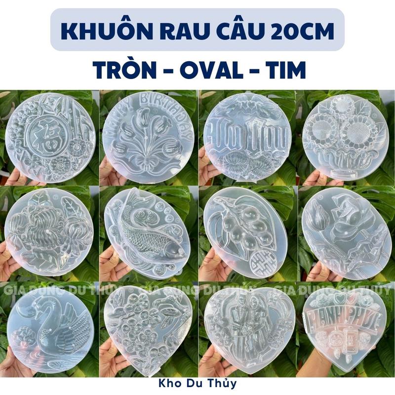 Khuôn rau câu sinh nhật hình con giáp tròn 20 cm, oval 21cm, hình hoa hồng, happy birthday, hoa sen, cá chép, trái tim, song hỷ, con ngựa khuôn trái cây