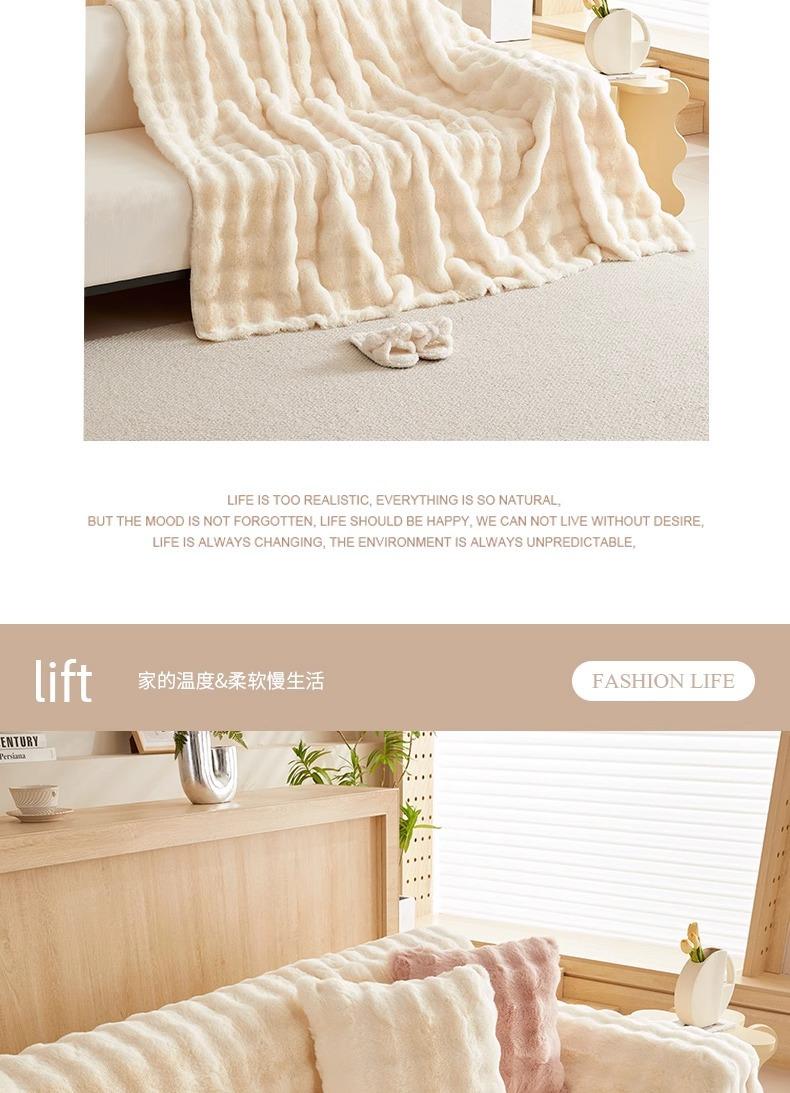 Product Introduction of High-end Winter Thickened Rabbit Fur Sofa Cover Sofa Slipcover Full Wrap Autumn Winter Universal Sofa Cover Wholesale 5