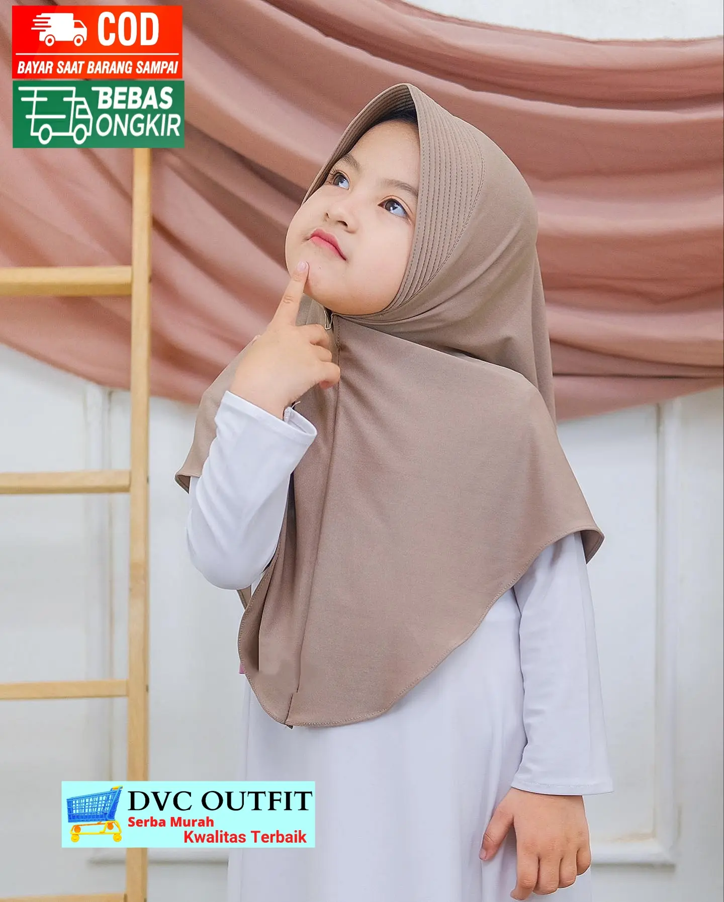 Rafina Jilbab Instan Bergo Anak Jersey Hijab Anak Hamidah Jersey Premium  - Kerudung Instan Anak - Kerudung Wanita /- Hijab Anak Murah Muslim Lembut Nyaman