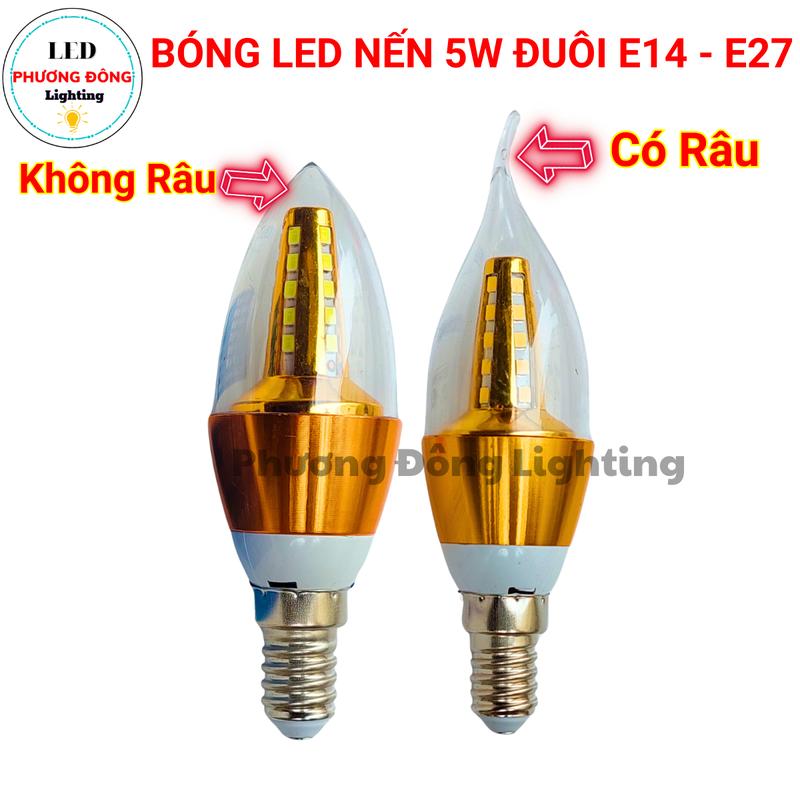 Bóng Đèn LED Nến Quả Nhót Dùng cho Đèn Chùm - Đuôi E14 E27