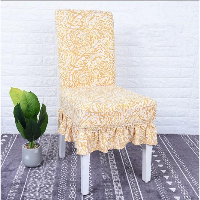 Elastic Chair Cover Stretch Chair Skirt Sofa Cover Sarung Kerusi(Heat) Chair Cover Universal Back Cover Stool Seat Fabric Home Dining Chair Cushion Set Table Cover Elastic One-Piece Chair Cover 6