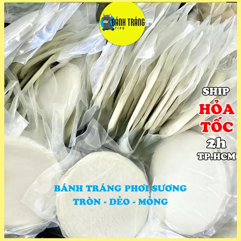 Bánh tráng phơi sương tròn dẻo mỏng bột gạo - mềm ngon thơm gạo - Bánh tráng phơi sương tự nhiên tại lò Tây Ninh | BÁNH TRÁNG TIPO 2