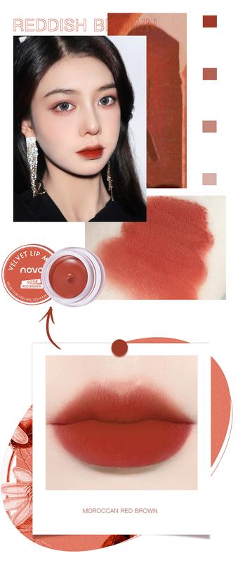 Product Introduction of NOVO Velvet Matte Jelly Lip Mud Lip Cream Lip Glaze Waterproof Moisturizing Smooth Lip Gloss Lip Tint Lips Makeup 27