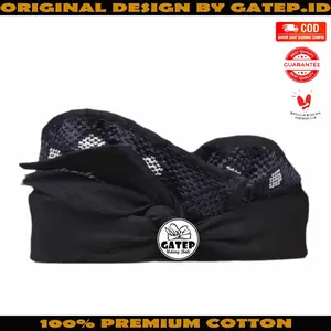 Udeng Bali Hitam Polos Bordir Setengah Jadi - Ikat Kepala Bali - Topi Bali - Blangkon Bali