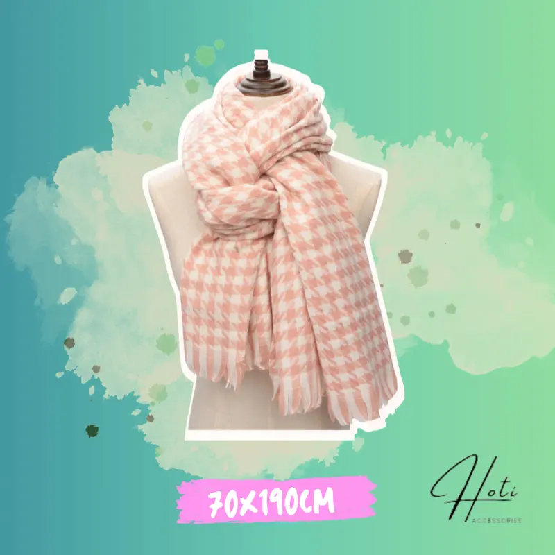 Khăn Quàng Cổ Tone Hồng Unisex, Khăn Choàng Cổ Len Xinh Xắn Giữ Ấm Phong Cách Hàn Quốc, Thời Trang Mùa Đông -HOTI 3