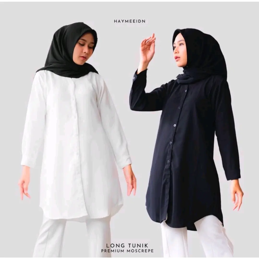 TUNIK KEMEJA PANJANG / TUNIK POLOS / TUNIK WANITA / ATASAN WANITA Muslim