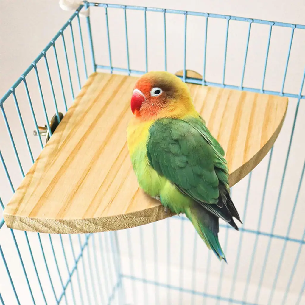 kitesiy Bird Platform Sturdy Wood Bird Perch Stand Pet Wood Platform Rack for Hamster Fine Workmanship