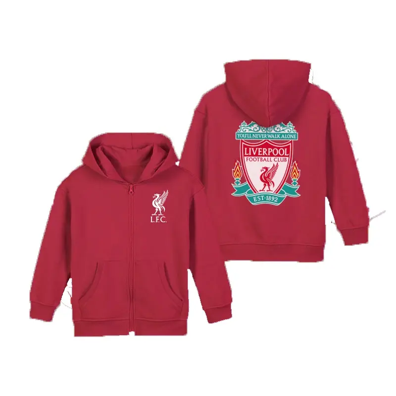 เสื้อแจ็คเก็ตเด็ก ลิเวอร์พูล เอฟซี พร้อมสกรีนชื่อและหมายเลข [สามารถขอได้]