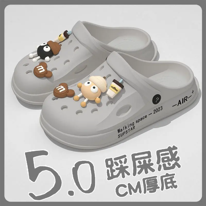 Charm Giày, Thiết Kế Hoạt Hình, Dành Cho Crocs, Dành Cho Nam Và Nữ, Thích Hợp Cho Các Hoạt Động Ngoài Trời Mùa Hè, Đế Dày, Chống Trượt Và Thoáng Khí, Nhẹ, Thích Hợp Cho Bãi Biển, Dép Lê Kín Ngón Chân Cho Nữ