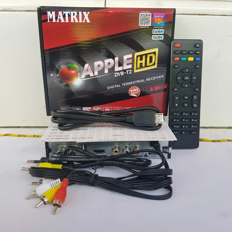 STB SET TOP BOX DVBT2 matrix apple HD TV digital gambar super jernih pakai antena biasa UHF Software Terbaru 7
