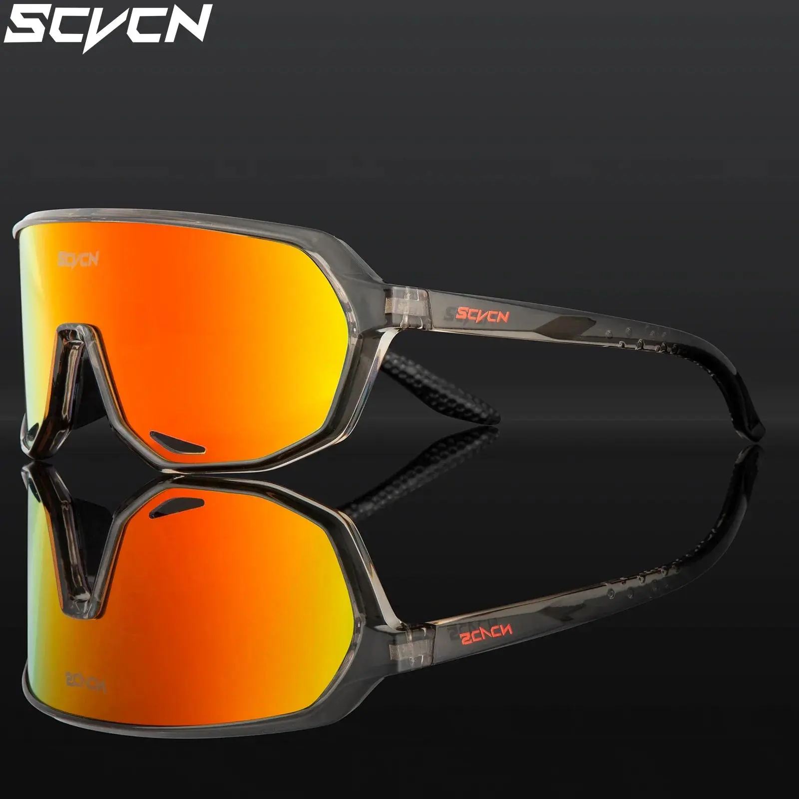 Scvcn Fashion Sunglasses for Men Sun Mountain Bike Road Bicycle Eyewear Goggles Sports UV400 MTB Photochromic Cycling Glasses
