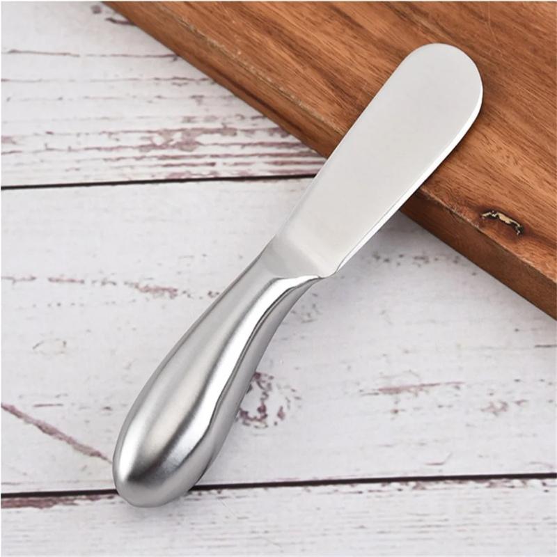 Product Introduction of Stainless Steel Butter Cutter Cheese Jam Spreaders Wipe Cream Cutter Utensil Multifunction Butter BreadKnife Kitchen Gadget Smooth Round 23