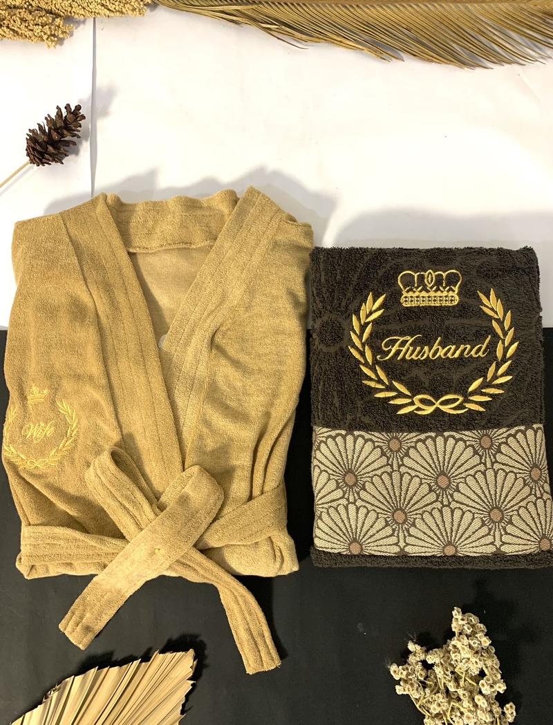 Product Introduction of Handuk Kimono Set custome bordir nama depan belakang seserahan dan kado pernikahan Hadiah Handuk Wanita Dewasa Tidur Dress Pria 2