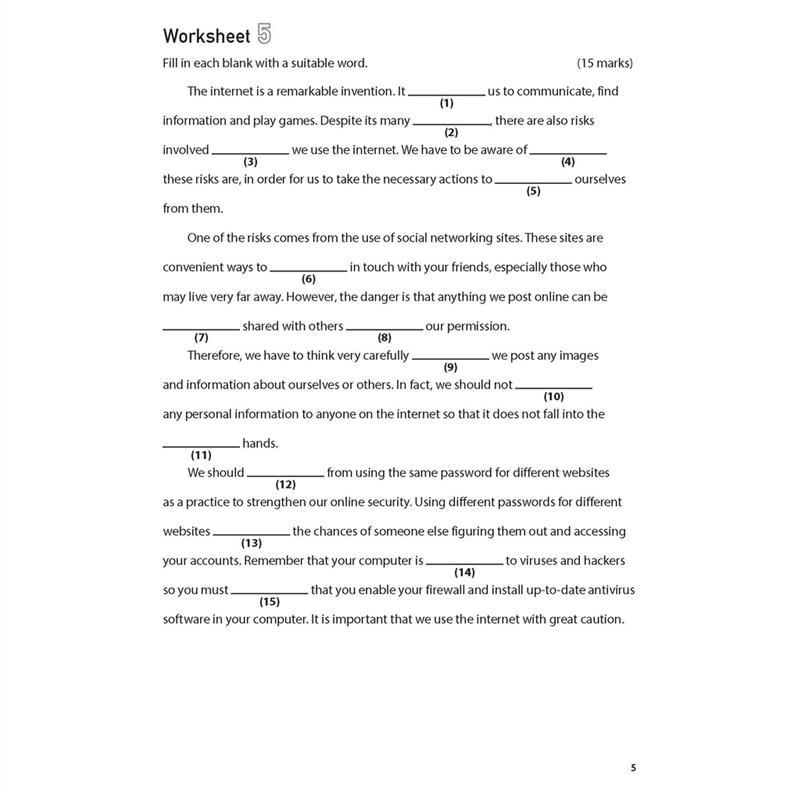 Product Introduction of High Quality 100 English Worksheets Primary 5  Comprehension Cloze | Latest MOE Syllabus Assessment Books 10
