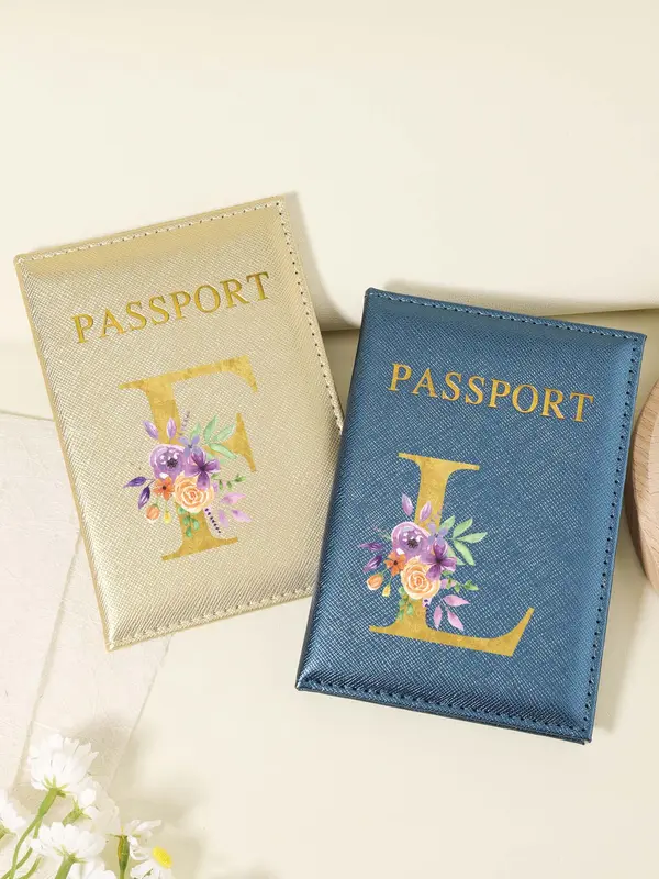 Letter Pattern Passport Holder, Multi Card PU Passport Cover, Portable Travel Card Holder, Stylish Minimalist Design Card Holder for Safe Storage of Cards and Documents 7