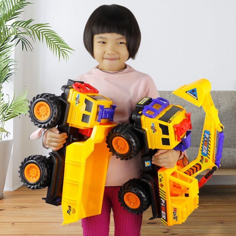 Đồ Chơi Xe Kỹ Thuật Xe Tải Máy Xúc Xe Trộn, Cỡ Lớn, Dành Cho Trẻ Em, Gói Đồ Chơi Xe Hơi, Có Cần Cẩu Bé Trai, Xe Ủi Và Đồ Chơi Xe Hè 1