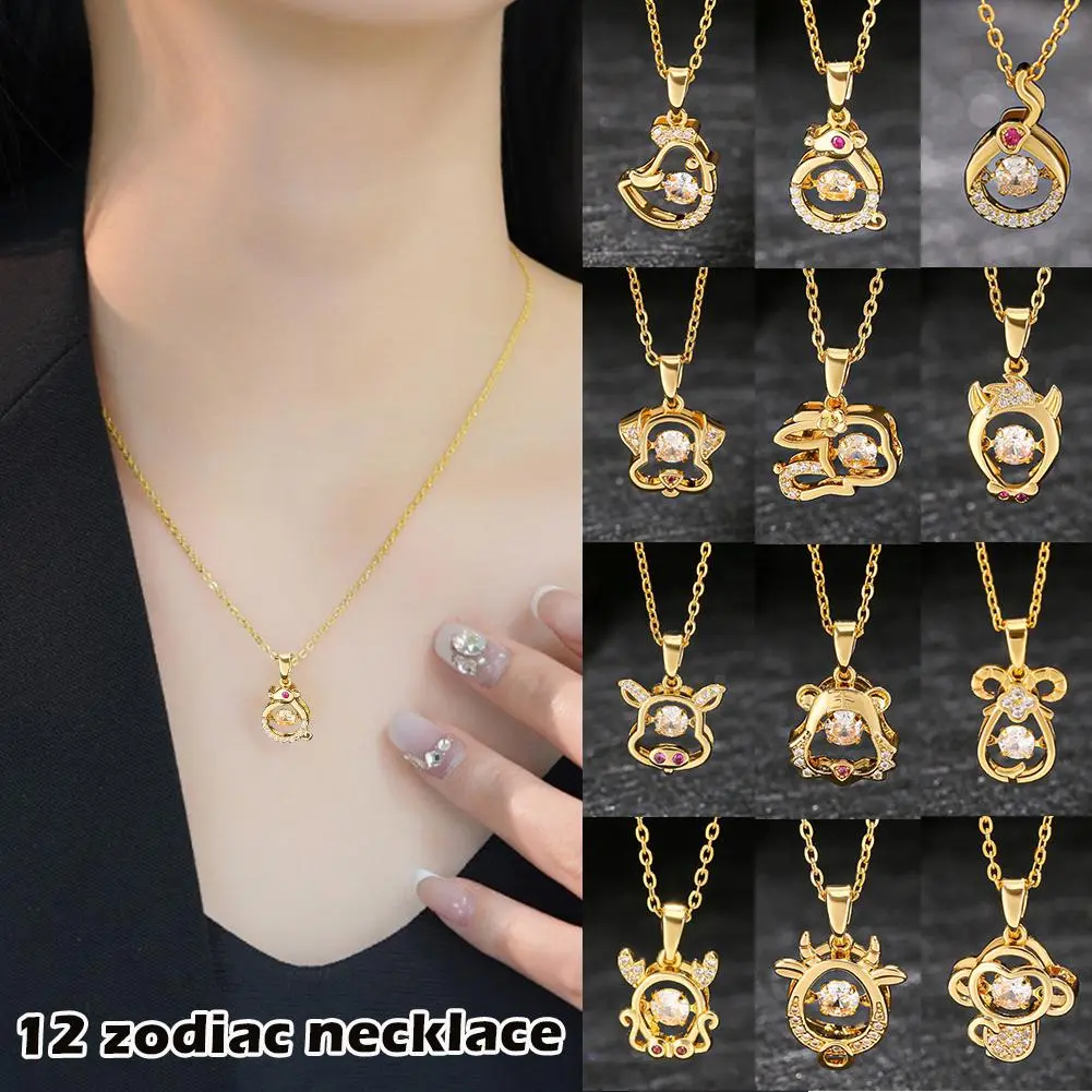 สร้อยคอพร้อมจี้นักษัตร 12 สี ดูดวงแฟชั่น ราศีเมถุน มะเร็ง ลีโอ กันย์ ราศีตุลย์ ราศีพิจิก ราศีธนู ราศีมังกร