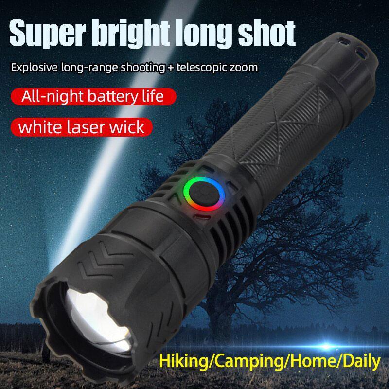 Rechargeable Flashlight, Powerful Telescopic Focusing Torch, High Power LED Flashlight, Professional Outdoor Camping Lighting 8