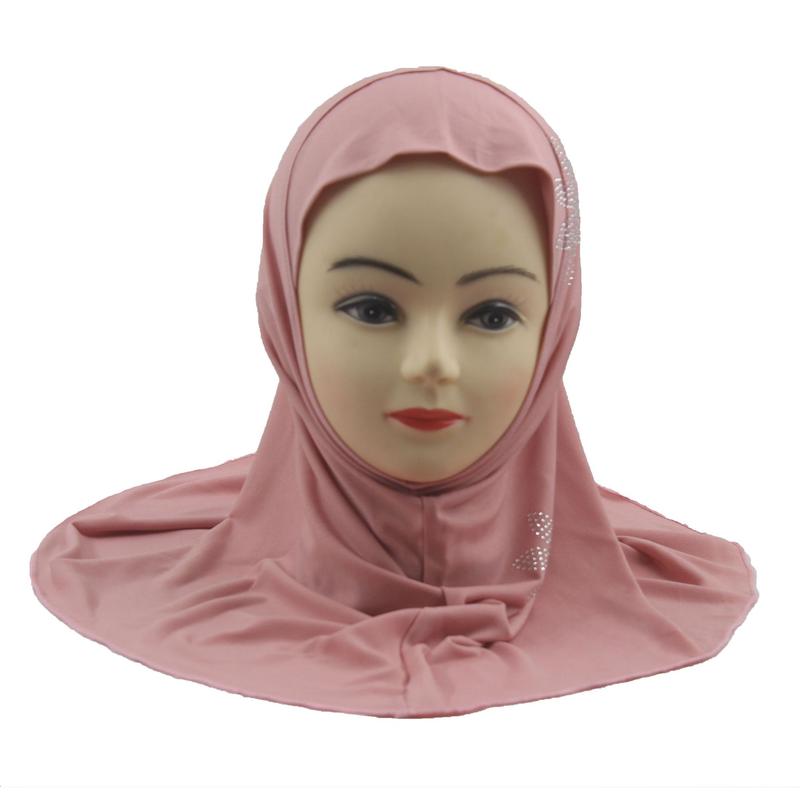 4 to 8 Years Old Little Girls' Rhinestone Hat Malay Scarf Headscarf  H002 7