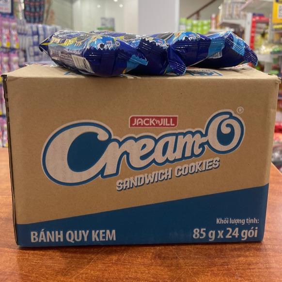 Bán sỉ 1 thùng bánh quy nhân kem hương vani creamo 85g x 24 gói vị đậm đà, thơm ngon, tiện dụng giàu dưỡng, đồ ăn nhanh ngon rẻ Snack Ăn Vặt bánh  quy