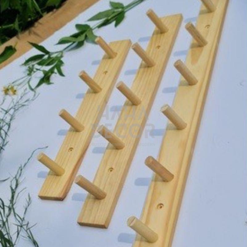Móc gỗ treo tường kệ gỗ trang trí nhiều kích thước móc gỗ treo quần áo KGTT03 3
