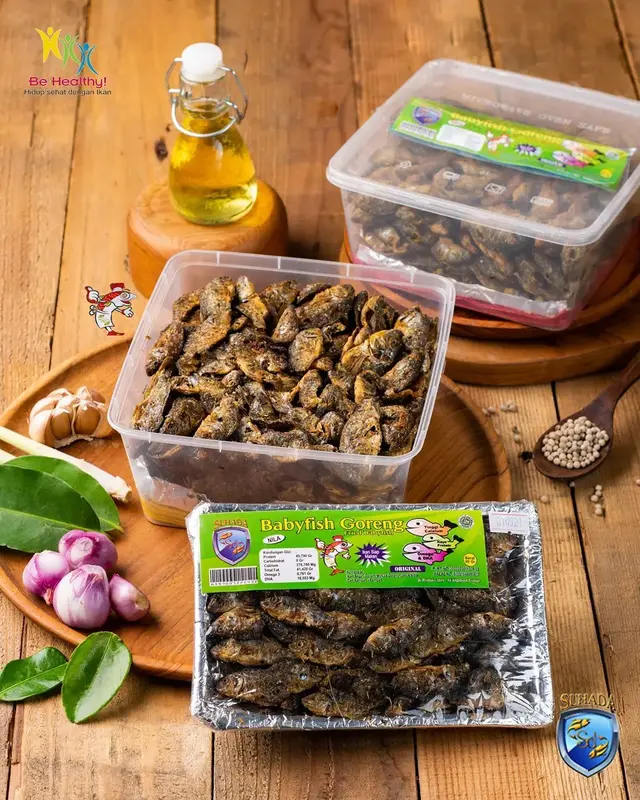 SUHADAFOOD - BABY FISH  CRIPSY IKAN MAS & NILA ASLI BERGIZI 100GR 2