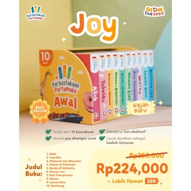 Paket 10 Buku Mini Boardbook untuk Bayi dengan Box Eksklusif - Boardbook Baby Ecer