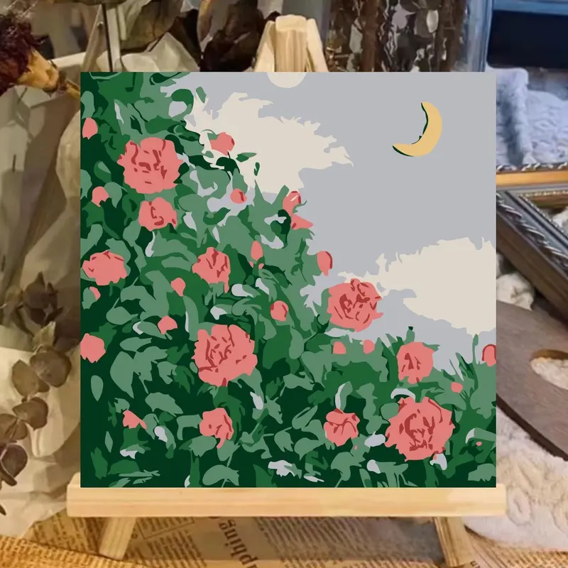 Tranh Sơn Dầu Kỹ Thuật Số, Hoa Và Phong Cảnh, Tự Làm, 30 * 30cm, Tranh Thủ Công Tô Màu, Tô Màu Tay Cho Trẻ Em, Có Thể Dùng Làm Đầy, Tranh Sơn Dầu Kỹ Thuật Số Hoa Tulip 2