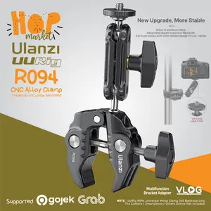 ULANZI UURIG R094 Metal Clamp with 360 Rotate Ball Head & Magic Arm for Mount Camera / LED / Mic / Light / Monitor