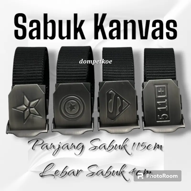Sabuk Pria Remaja dan Dewasa Bahan Kanvas Model Kepala Jepit Terbaru Kekinian gesper