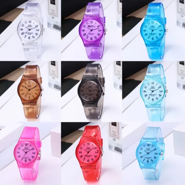 JAM TANGAN Q&Q jelly Transparan || Jam wanita QnQ bening jam fashion JAM ANAK JAM CEWEK