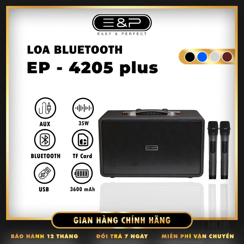 [E&P HÀNG XẢ TỒN 96% ] Loa karaoke bluetooth EP-4205 PLUS , Kèm 2 Micro Cao Cấp Chống Hú, Hát Karaoke Cực Hay, Chính Hãng BH 3 Tháng Nghe Nhạc